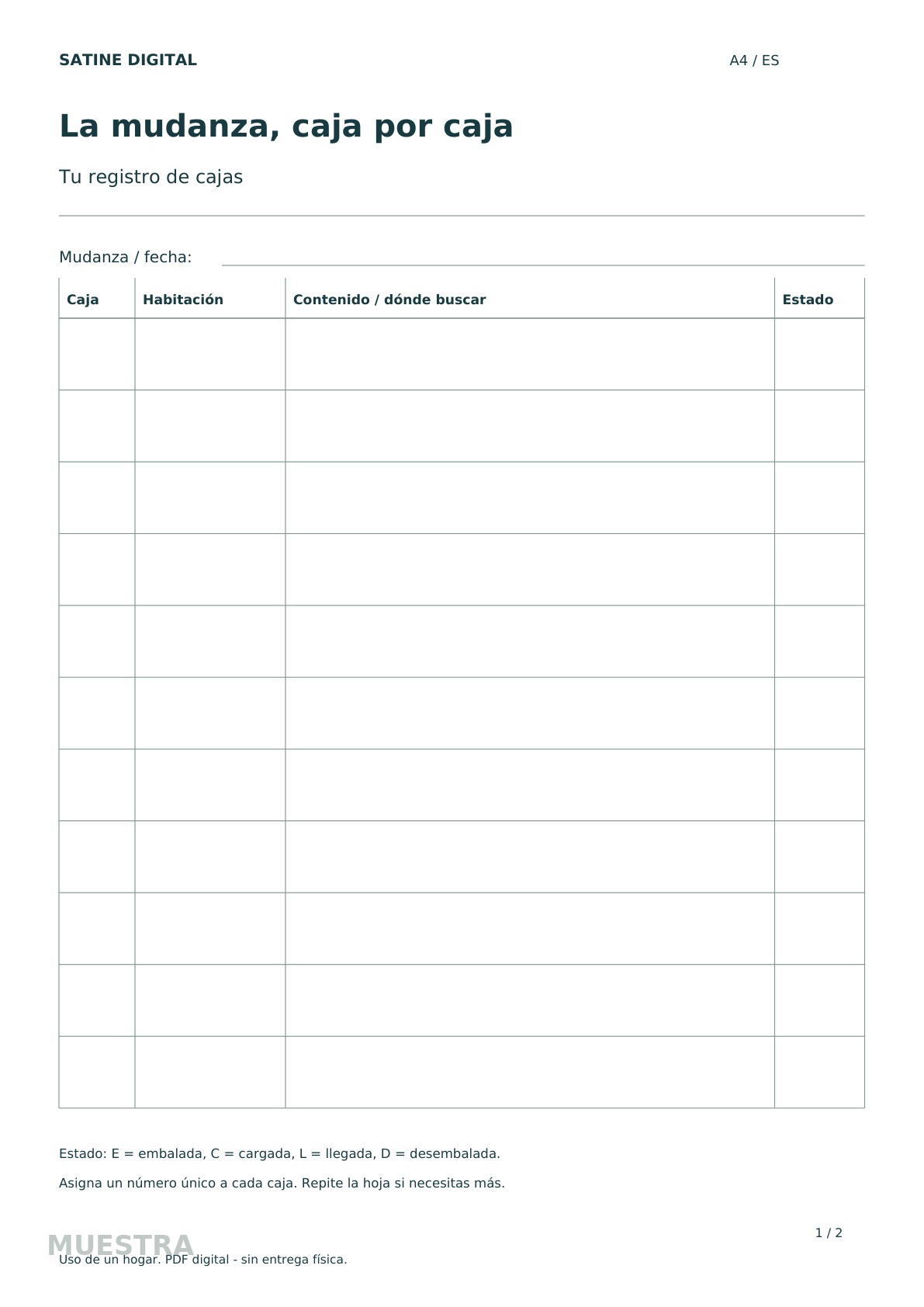 Kit para tu mudanza · Fragmento real del PDF