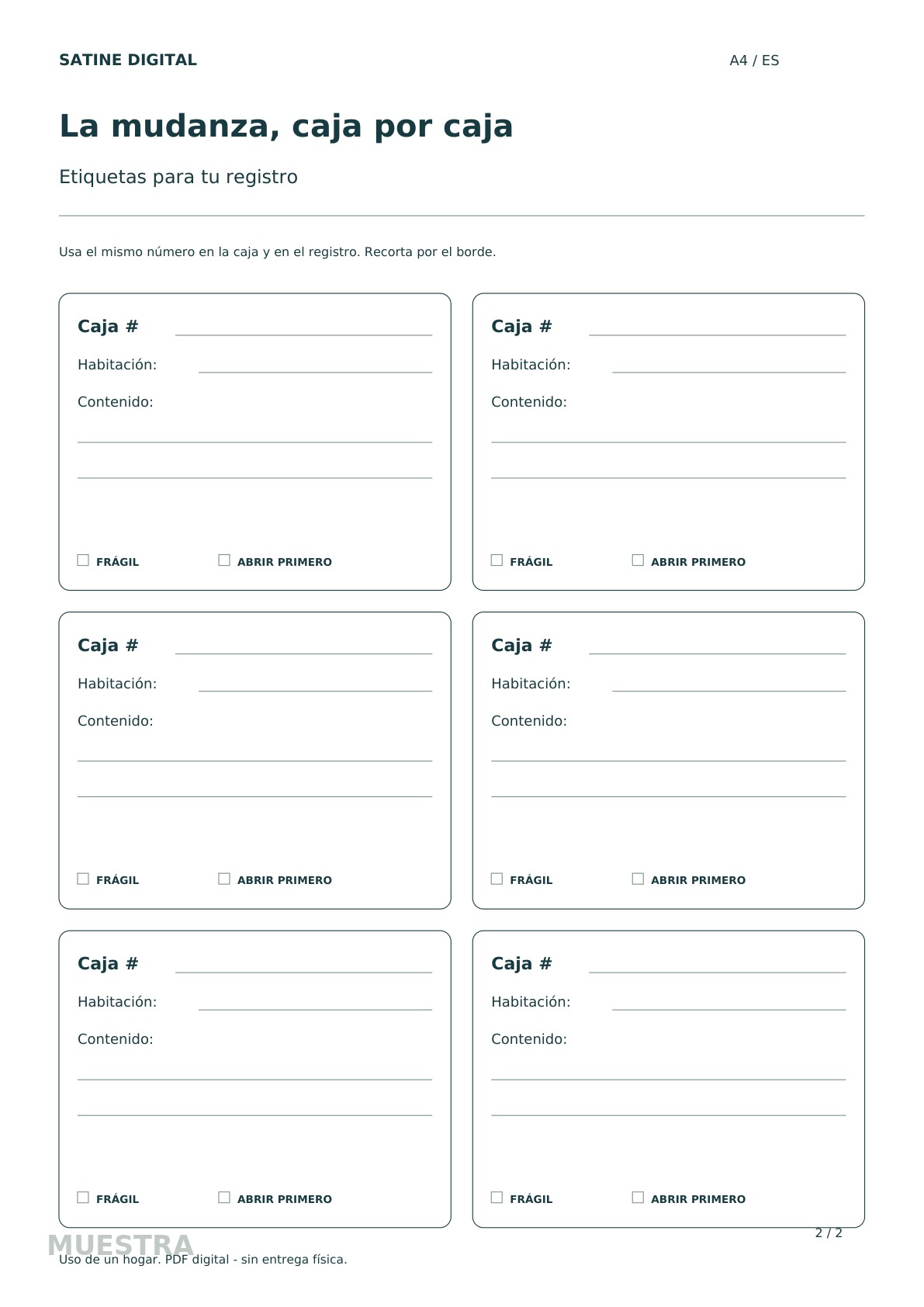 Kit para tu mudanza · Fragmento real del PDF